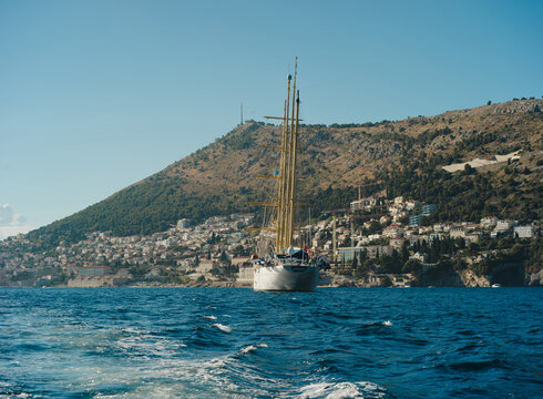 Dubrovnik, Croatia, 27th July 2025,Star Flyer sailing ship