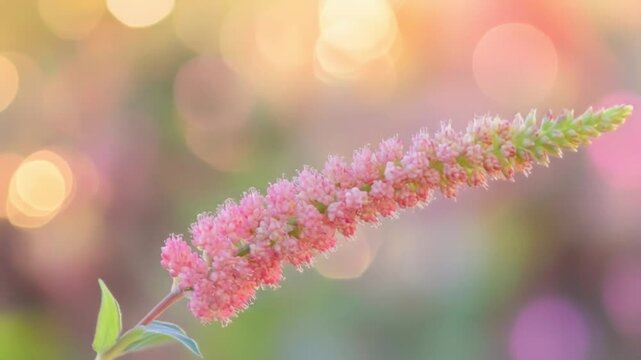 Delicate Pink Butterfly Bush Blossom Captured in Soft Focus with Bokeh Background