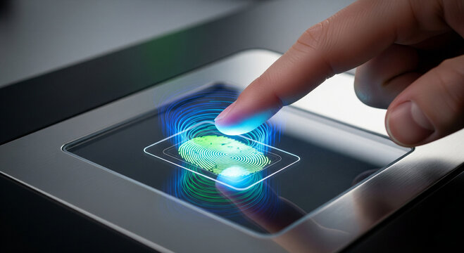 Secure biometric fingerprint scan for digital access and identification