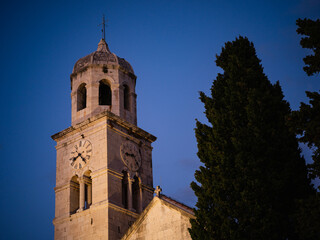 Fototapeta premium Cavtat, Croatia, 27th July 2025, Church of St. Nicholas at Sunset