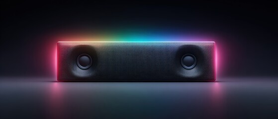Vibrant Bluetooth Speaker with Color-changing Lights on a Dark Background for Music Enthusiasts