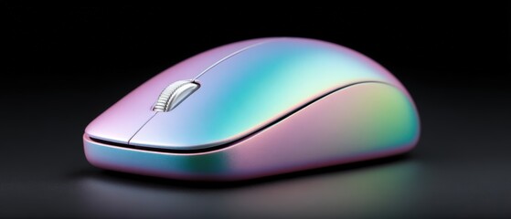 Stylish and Modern Wireless Computer Mouse with Colorful Gradient Finish on Black Background