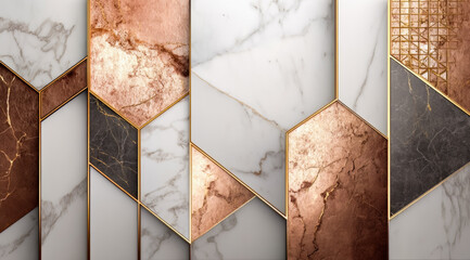 Wall with a gold and white design. The gold is on the top and the white is on the bottom