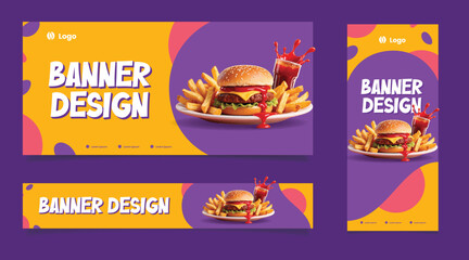 burger background design illustration banner template