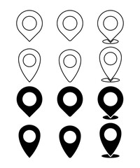 Location pin icon set. Map pointer vector. Navigation marker. Location pointer set. vector eps 