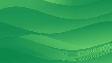 Abstract green background with smooth flowing lines and waves, ideal for modern design.