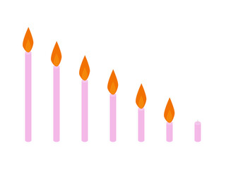 バースデーキャンドルアイソメトリックアイコンセット