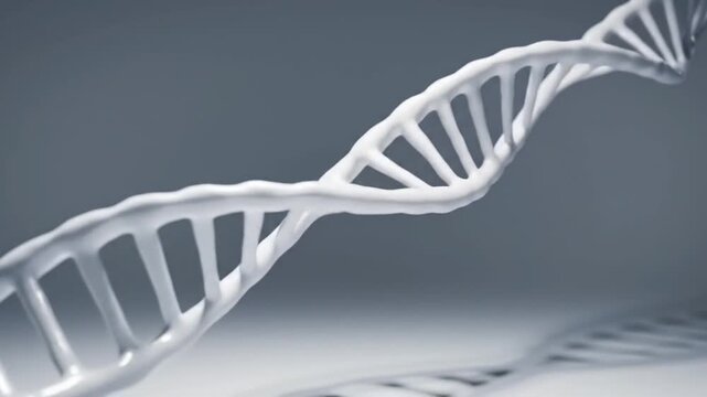 White 3D model of DNA double helix.