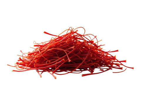 Pile of vibrant red threads, closely packed
