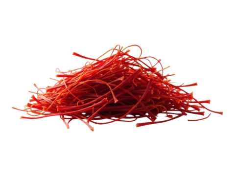 Pile of vibrant red threads, closely packed