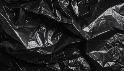 Intricate folds of dark plastic texture