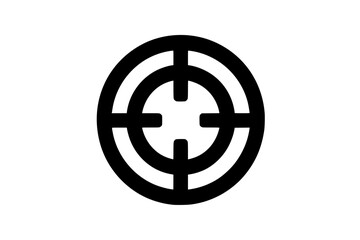Fototapeta premium Black Minimalist Target Aim Symbol 