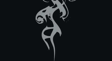 Abstract vector illustration of stylized smoke, perfect for design projects needing a touch of elegance and mystery.  High-resolution PNG for seamless integration.