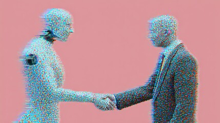 AI and Human Handshake – Future Collaboration Concept