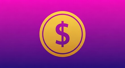 Obraz premium Financial Coin Graphic on Gradient Background Illustrative Design