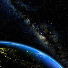 Obraz premium Earth from space, night view