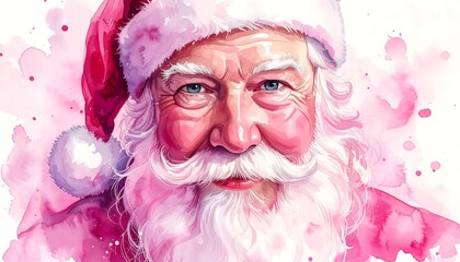 Santa portrait, soft watercolor style