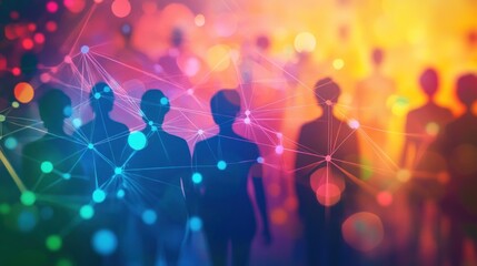 Network of Silhouettes in Vibrant Hues.