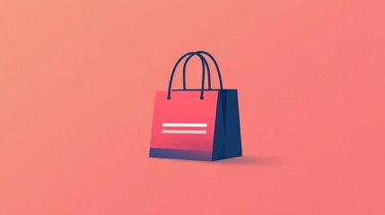 Red and Blue Shopping Bag Mockup.