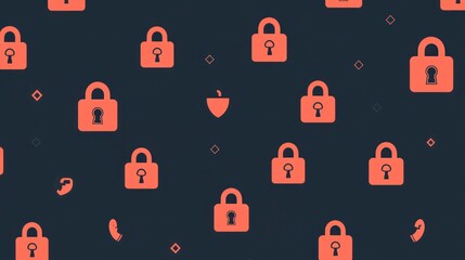 Repeating Pattern of Padlocks and Security Icons.