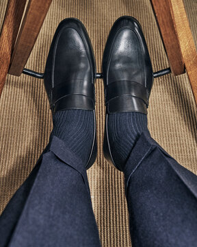 shoes, mens, desk, socks, trousers, suit, table, under, carpet, fashion