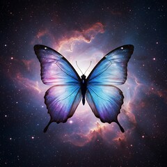 Beautiful butterfly in cosmic nebula