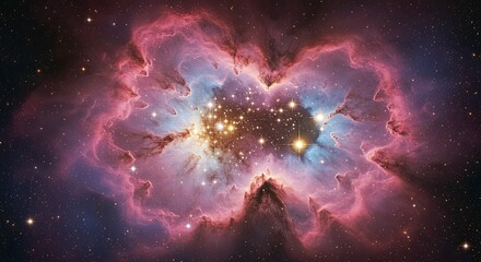 Fototapeta premium Cosmic Nebula: Stunning Celestial Display of Gas, Dust, and Stars.