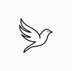 Obraz premium Bird in Flight Icon – Minimalist Line Vector Silhouette