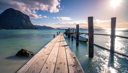 Serene Lakeside Dock at Sunset