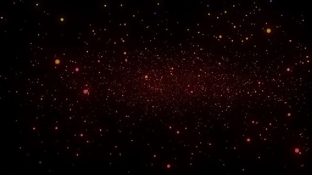 Particles, 4K, Gradation, Special Effects, Animation, Background, Materials, Nature, Motion, Simple, Effects, Fantastical, Video Footage, Space, Dots, Red, Light, Sci-Fi