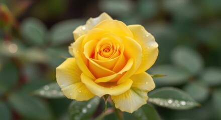 Radiant Yellow Rose Blossom Capturing Softness and Elegance in Close-Up
