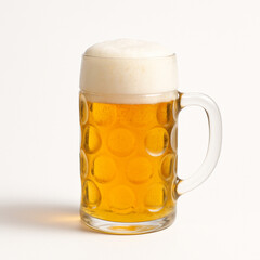Cold Golden Lager Beer in Traditional Stein Mug