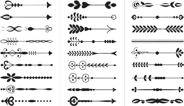 Elegant Dividers Vector Set Decorative Ornaments Flourishes Separators for Graphic Projects and Layouts