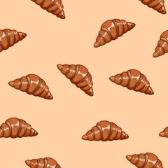 pattern with cartoon croissants
