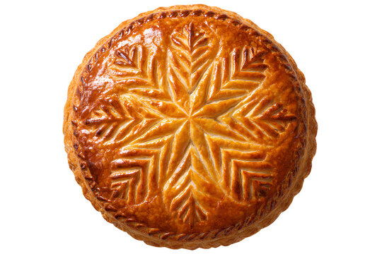 Traditional Galette des Rois with Golden Crust Overhead