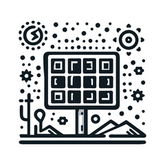 Obraz premium Abstract illustration of a sign in a desert landscape