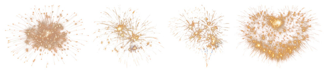 PNG Vibrant fireworks display celebration, element set on transparent background