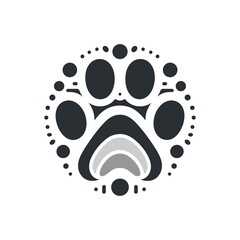 Abstract paw print design with decorative elements