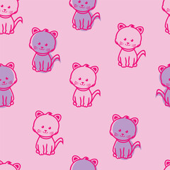 Obraz premium seamless pattern design with cute cat image style