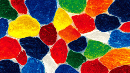 A colorful mosaic of rocks with a variety of colors. Concept of creativity and artistic expression