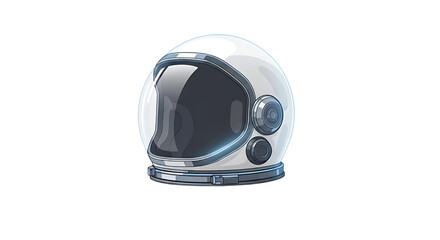 Sleek and Modern Astronaut Helmet Illustration Representing Concepts of Space Exploration and Future Journeys