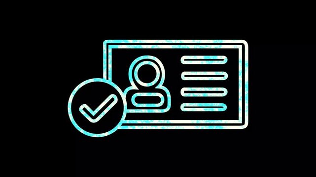 Identity verified pixel perfect linear icon. ID card with checkmark. Personality approvement. Employee badge. Thin line illustration. Contour symbol. Vector outline drawing. Editable stroke