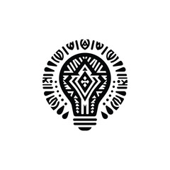 Artistic light bulb design with tribal patterns