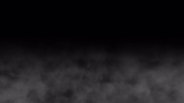 Smoke swirls create an ethereal foglike layer effect against a black background. Suitable for mystical, eerie, and atmospheric design projects.