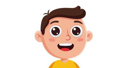 Cartoon illustration of a smiling boy wearing a blue sweater and dark pants.