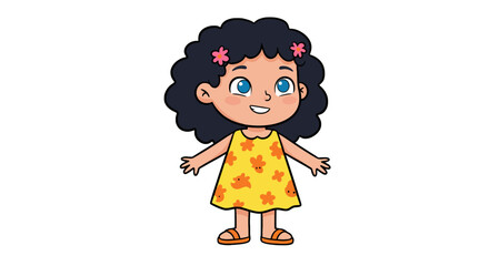 Cartoon illustration of a smiling boy wearing a blue sweater and dark pants.