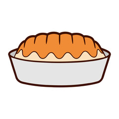 vector illustration of a caramel pie pastry