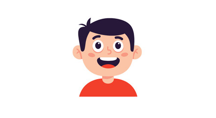 Cartoon illustration of a smiling boy wearing a blue sweater and dark pants.