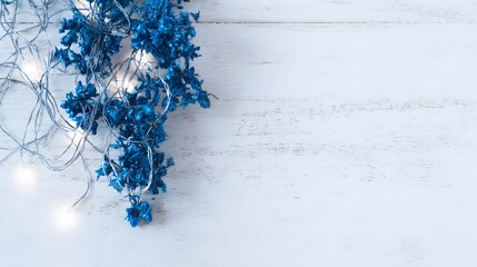 memorable. Celebration concept with blue decorative elements on a white wooden background. tutorial guides, club newsletters, designed for sports & leisure club marketing, used by product marketers.