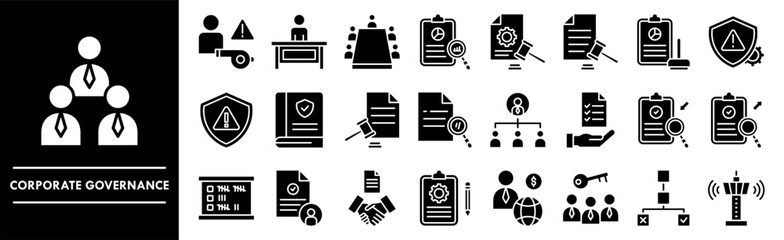 Corporate Governance icon collection set. Containing design corporate, business, governance, environment, sustainability